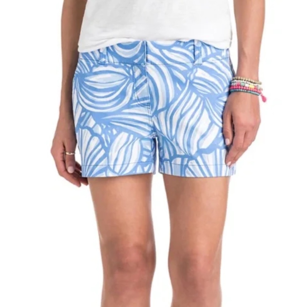 Vineyard Vines Light Blue and White Printed Women's Shorts